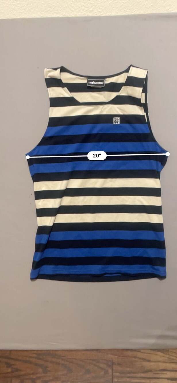 The Hundreds Blue, Black, and Off-White Striped Tank Top Large - Picture 4 of 7